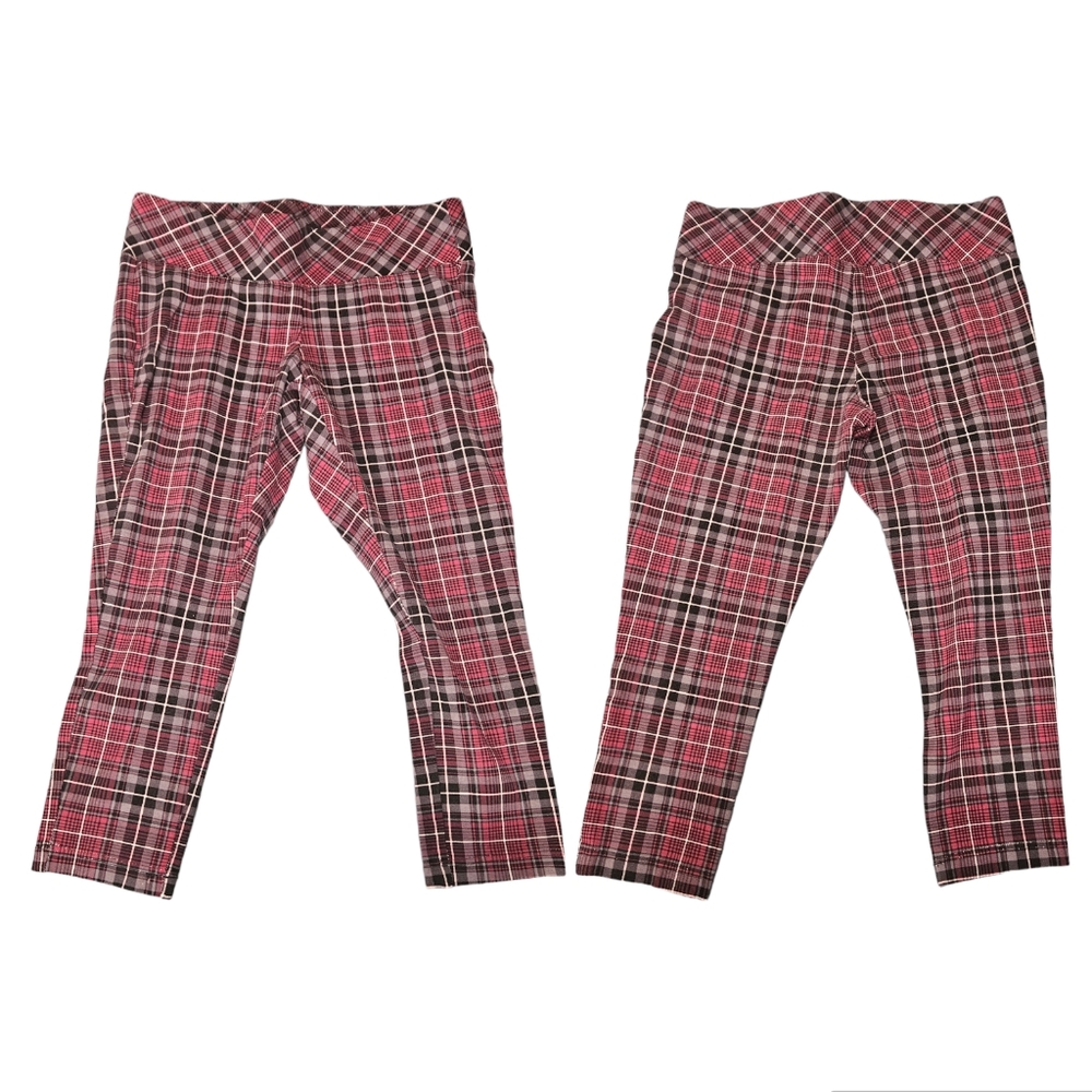 Torrid women's pink black and grey plaid pants